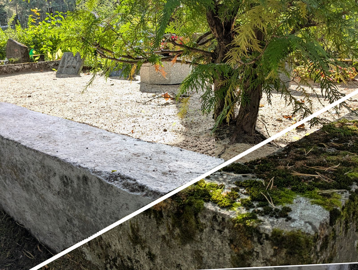 Hauapiirde puhastus – sambliku ja mustuse eemaldamine